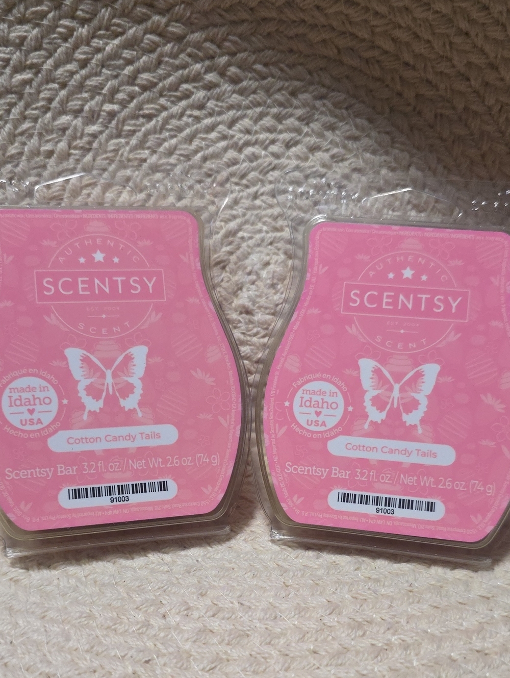 Scentsy Cotton Candy Tails Wax Bars - Pink